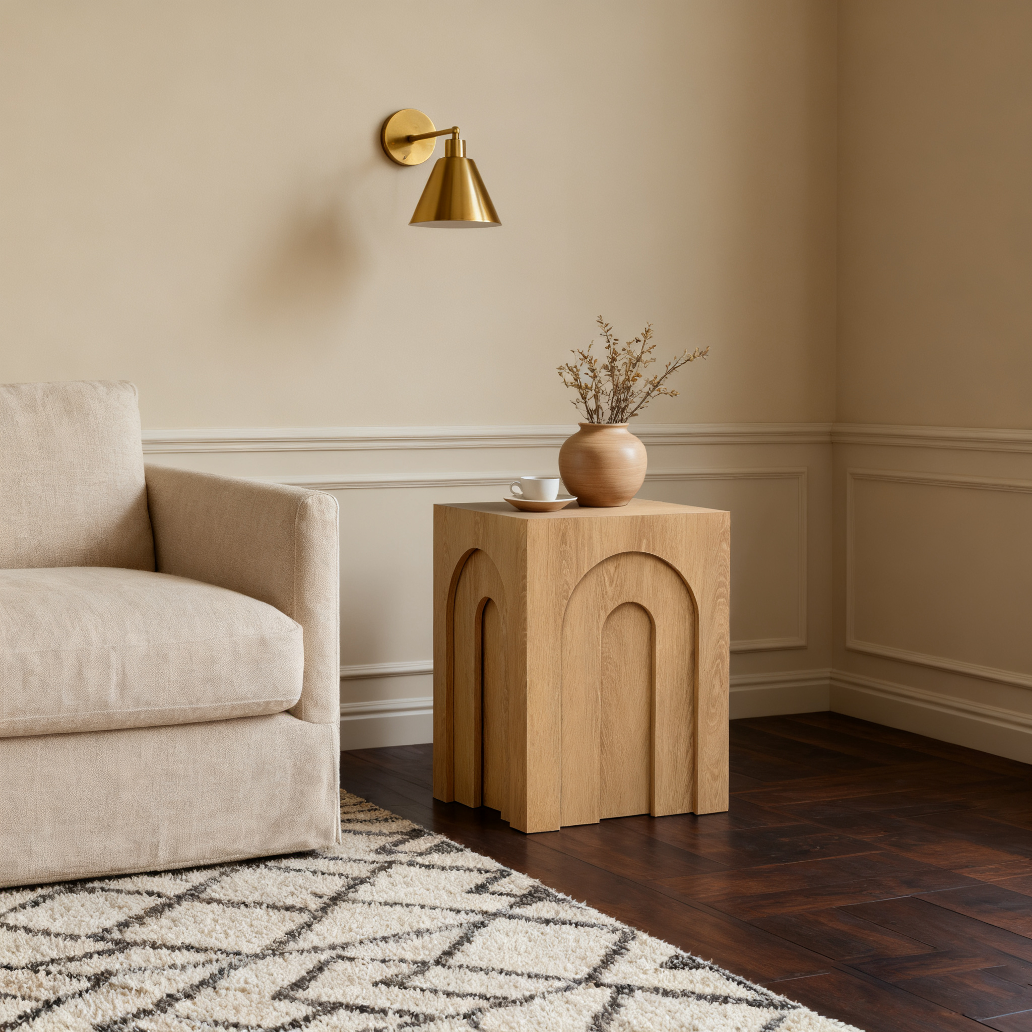 3er-Set Moderne Beistelltische in Holzoptik