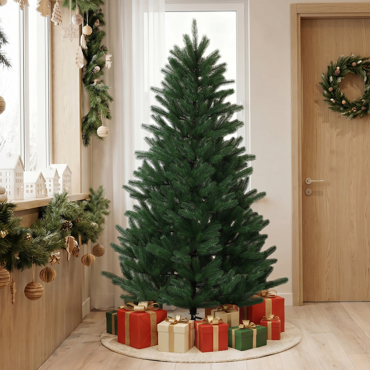 180 cm Künstlicher Weihnachtsbaum Kiefer mit Metallständer