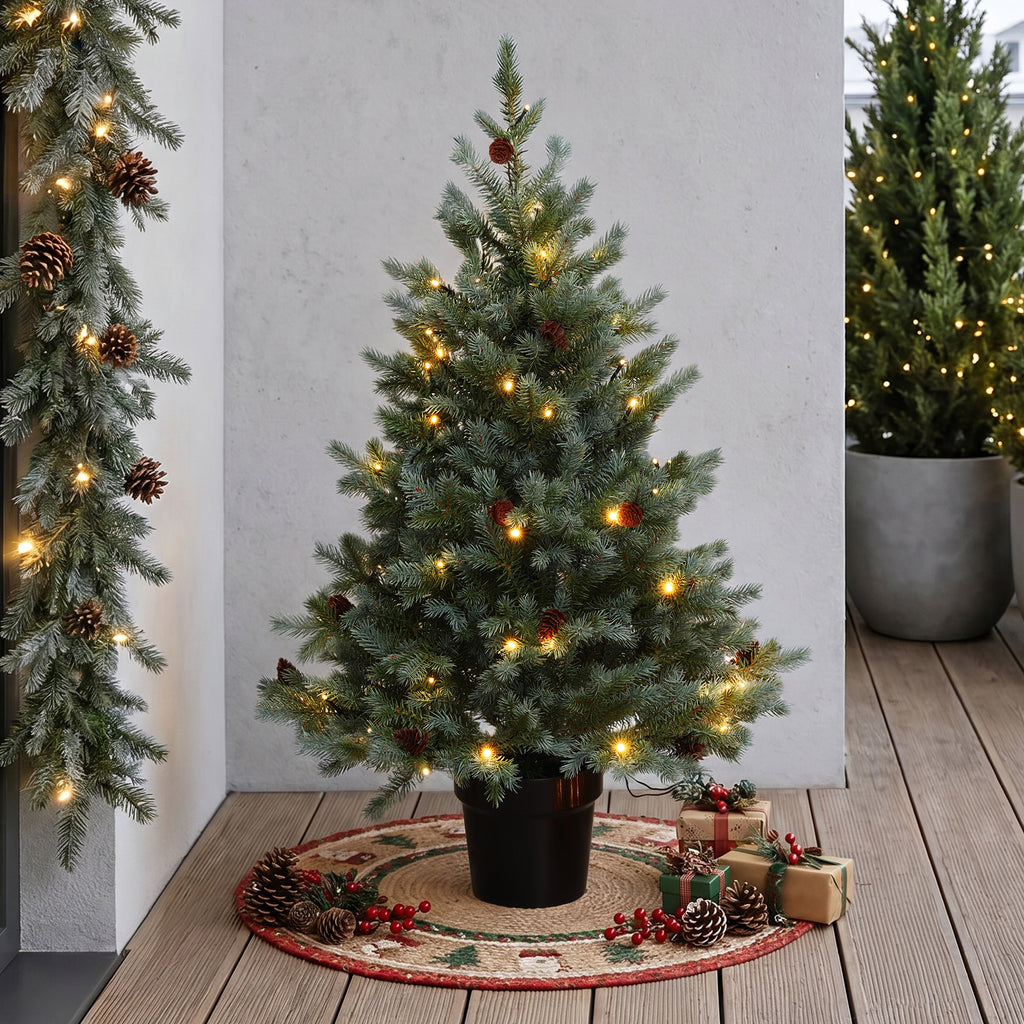 Künstlicher Weihnachtsbaum 90 cm mit Beleuchtung, 9 Lichtmodi