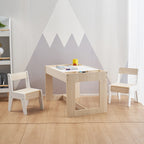 Kinder-Maltisch mit 2 Stühlen, doppelseitiger Tafel und Stauraum