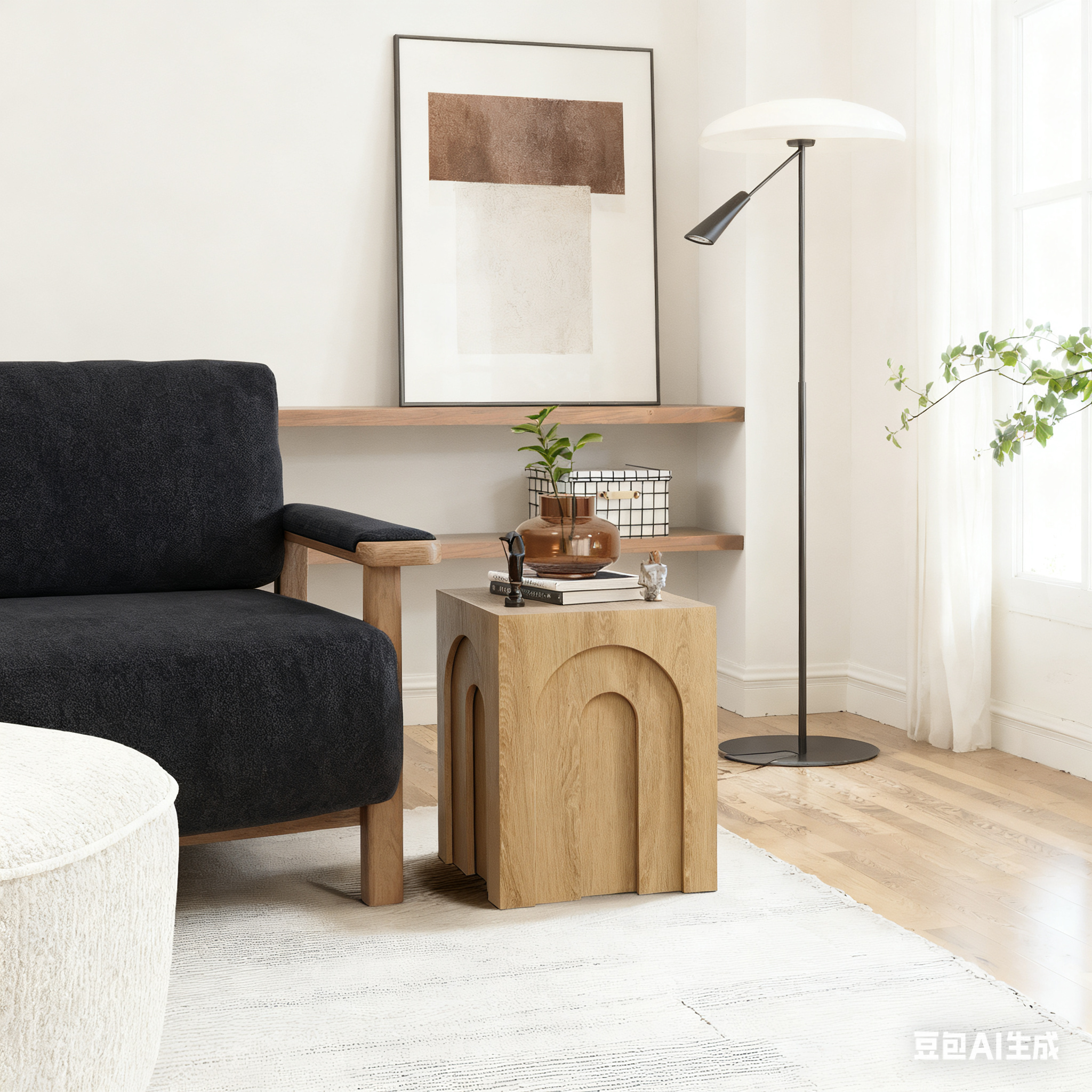 3er-Set Moderne Beistelltische in Holzoptik