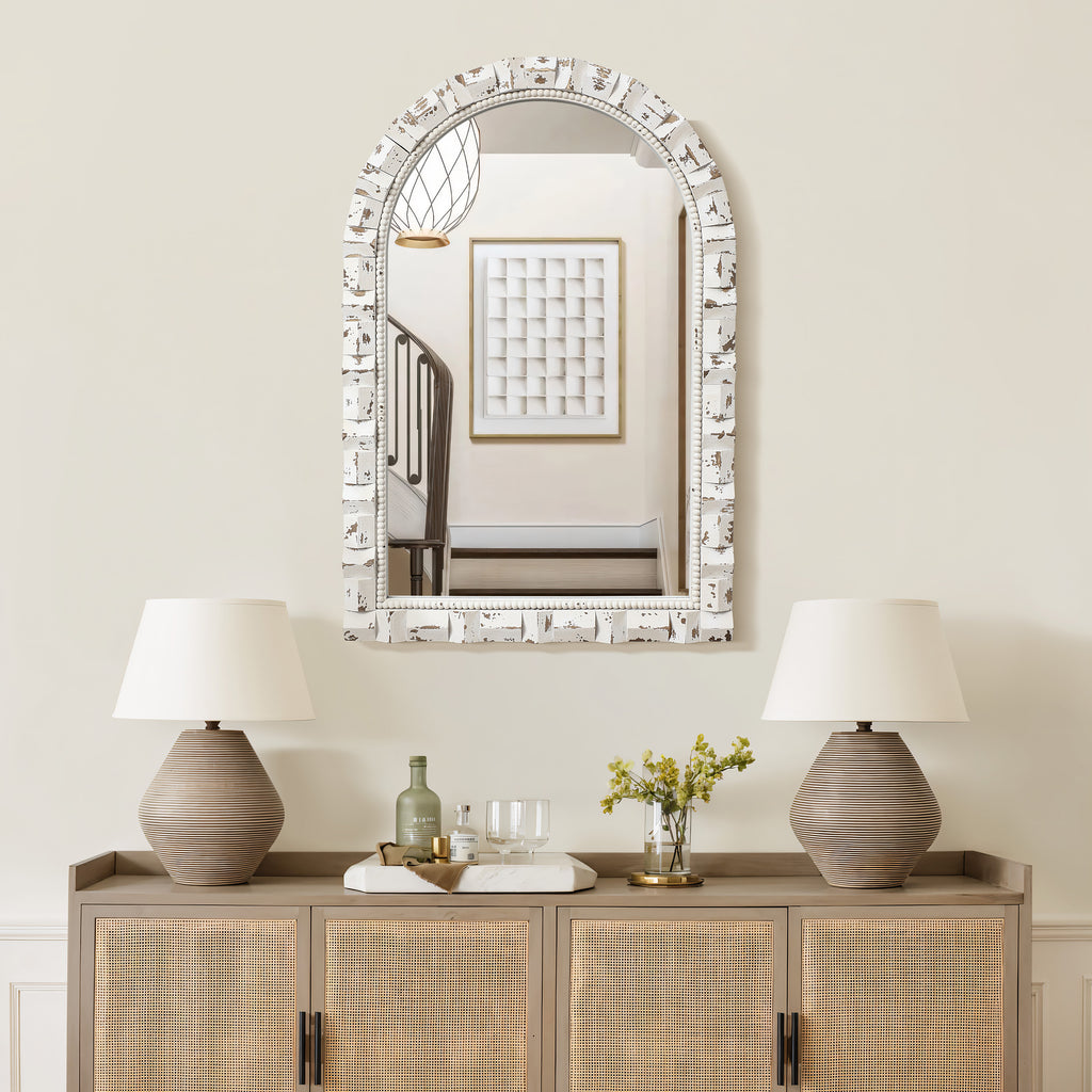 Deko-Spiegel mit Vintage-Holzrahmen – Rustikaler Wandspiegel für Wohnzimmer