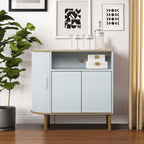 Skandinavisches Sideboard in Grau-Weiß – modernes Holz-Design mit 2 Türen, ideal fürs Wohnzimmer