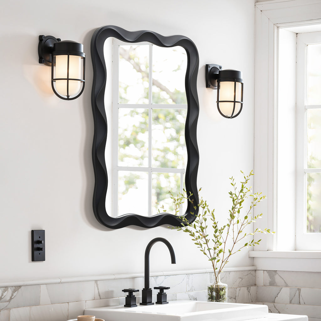 Wellenförmiger Kunststoff-Wandspiegel – Moderner Deko-Spiegel
