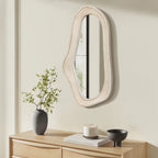 Organischer Holz-Wandspiegel – Moderner Deko-Spiegel