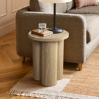 Moderner Beistelltisch aus Holz – runder Couchtisch, kleiner Sofatisch/Dekotisch