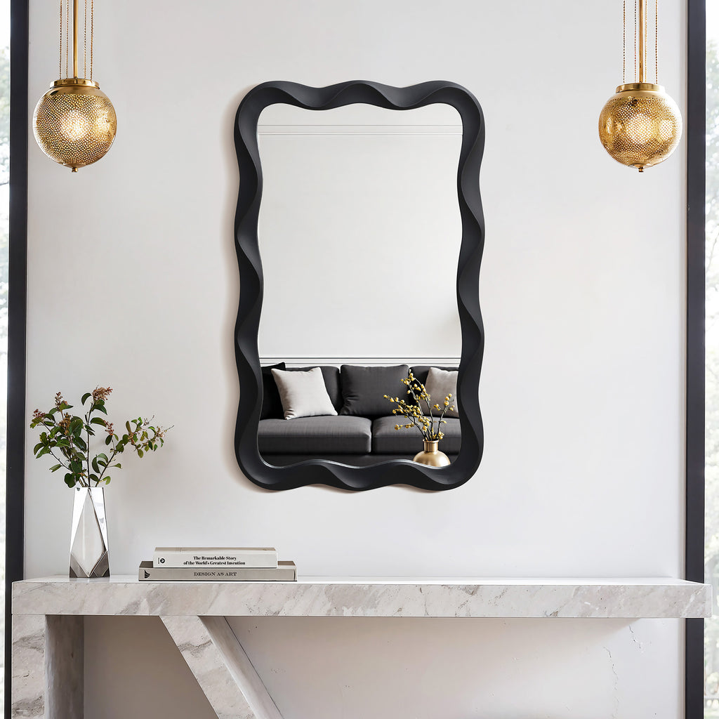 Wellenförmiger Kunststoff-Wandspiegel – Moderner Deko-Spiegel