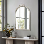 Wandspiegel mit Schleifen-Detail – Rechteckig, Silberoptik