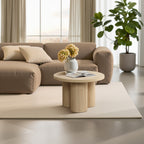 Moderner runder Couchtisch aus Holz – Naturholz Kaffeetisch für Wohnzimmer