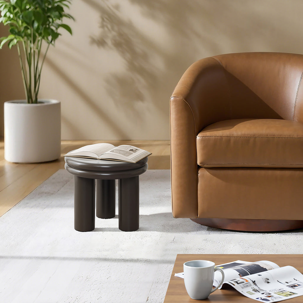 Runder Beistelltisch in Dunkelgrün – vielseitig als Sofa- oder Nachttisch