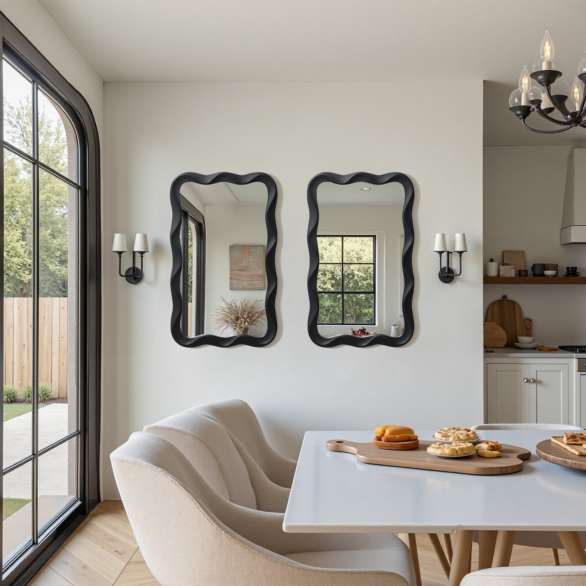 Wellenförmiger Kunststoff-Wandspiegel – Moderner Deko-Spiegel