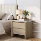 Moderner Nachttisch in Holzoptik mit zwei Schubladen