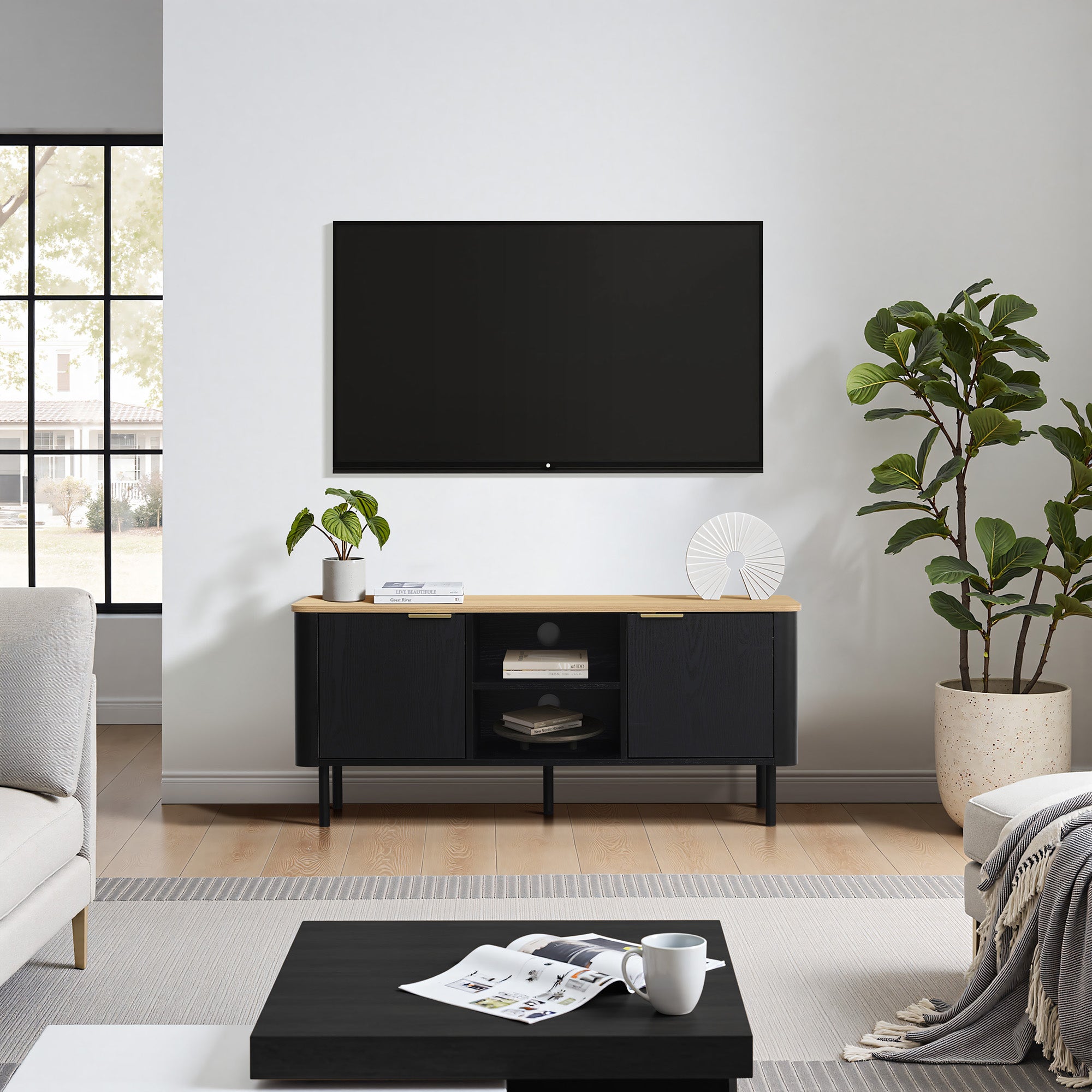 120 cm Modernes TV-Board in Schwarz