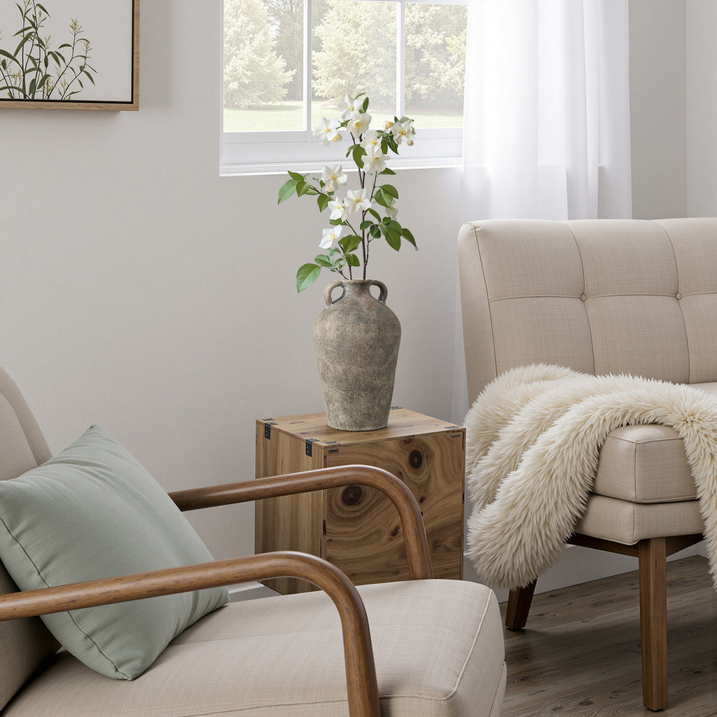 Vintage Terrakotta-Vase mit Doppelhenkeln – 30 cm