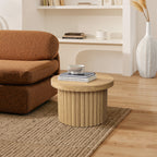 Moderner runder Couchtisch mit Holzoptik