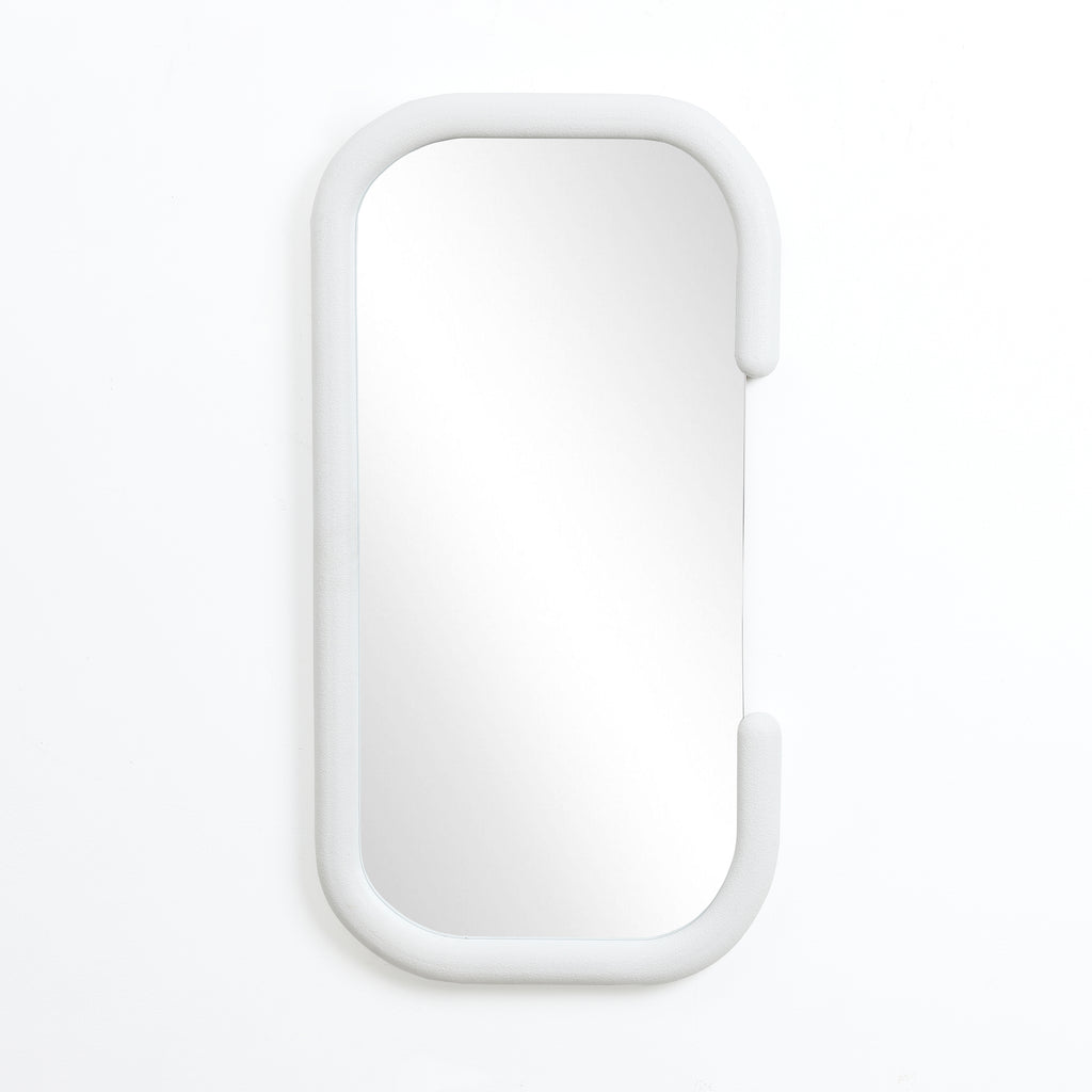 Weiße C-förmige Wandspiegel als Akzent- und Schminktischspiegel