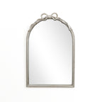 Wandspiegel mit Schleifen-Detail – Rechteckig, Silberoptik