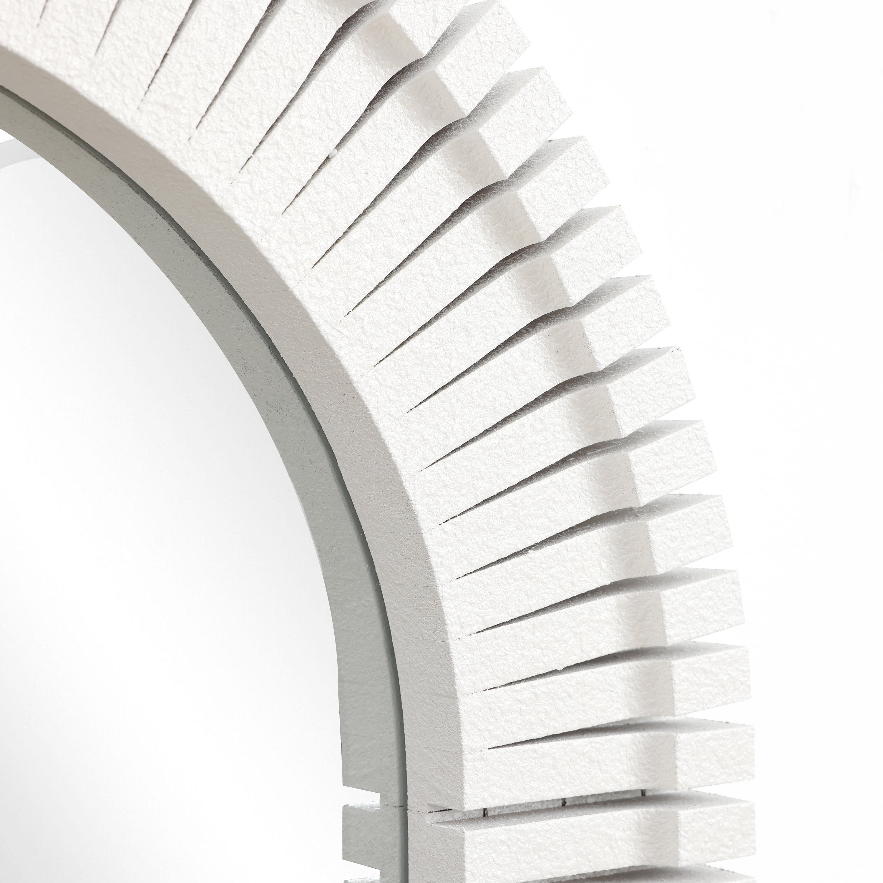 Arkaden-Form Harz-Wandspiegel mit 3D-Streifen – Moderner Deko-Spiegel für Wohnzimmer