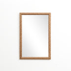 Rechteckiger Wandspiegel mit Buchenholzrahmen 90 cm hoch als Akzent- und Schminktischspiegel