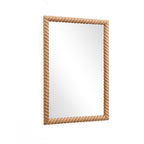 Rechteckiger Wandspiegel mit Buchenholzrahmen 90 cm hoch als Akzent- und Schminktischspiegel
