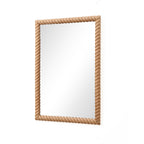 Rechteckiger Wandspiegel mit Buchenholzrahmen 90 cm hoch als Akzent- und Schminktischspiegel