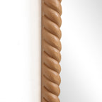 Rechteckiger Wandspiegel mit Buchenholzrahmen 90 cm hoch als Akzent- und Schminktischspiegel