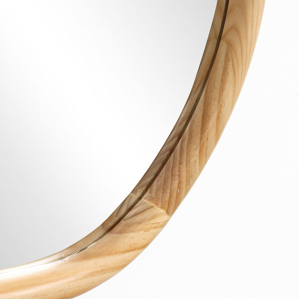 Irregulärer Wandspiegel aus Naturkiefer – Organische Form mit Holzrahmen