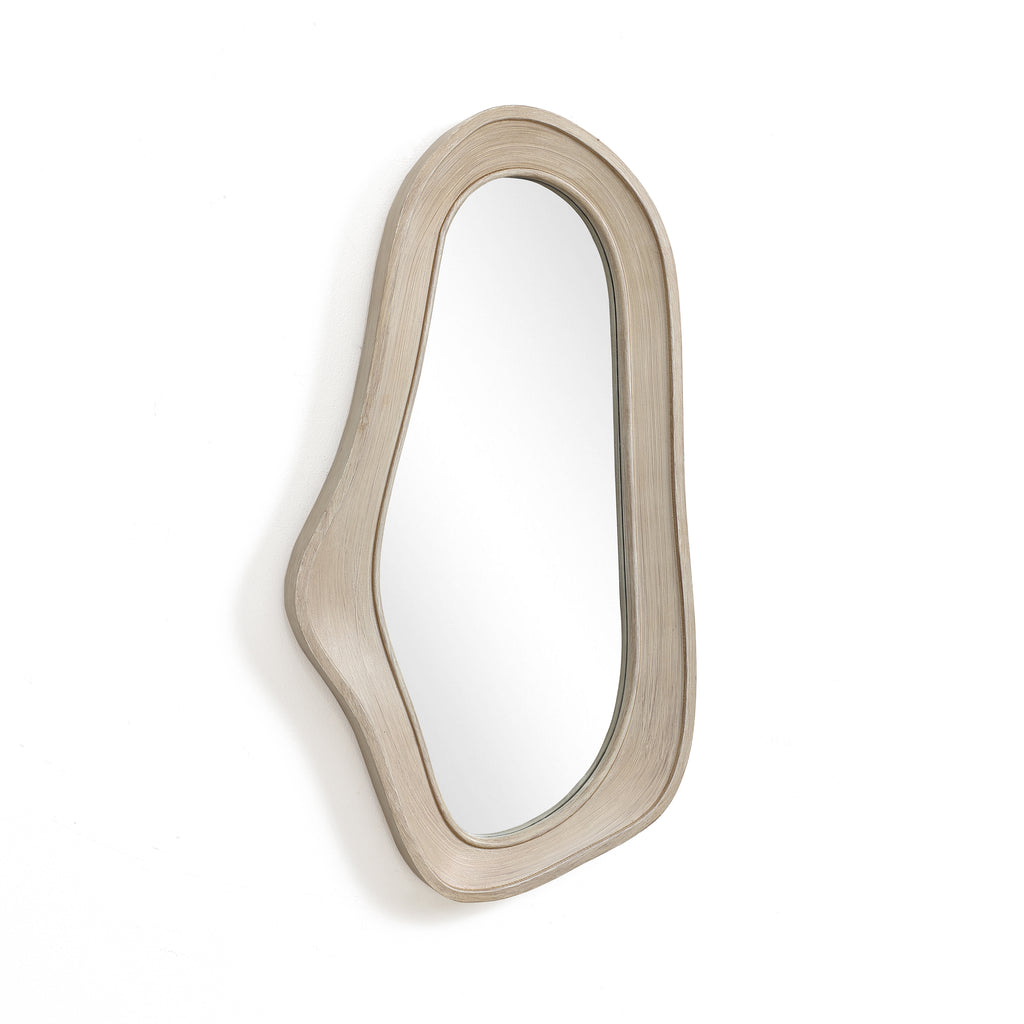 Organischer Holz-Wandspiegel – Moderner Deko-Spiegel