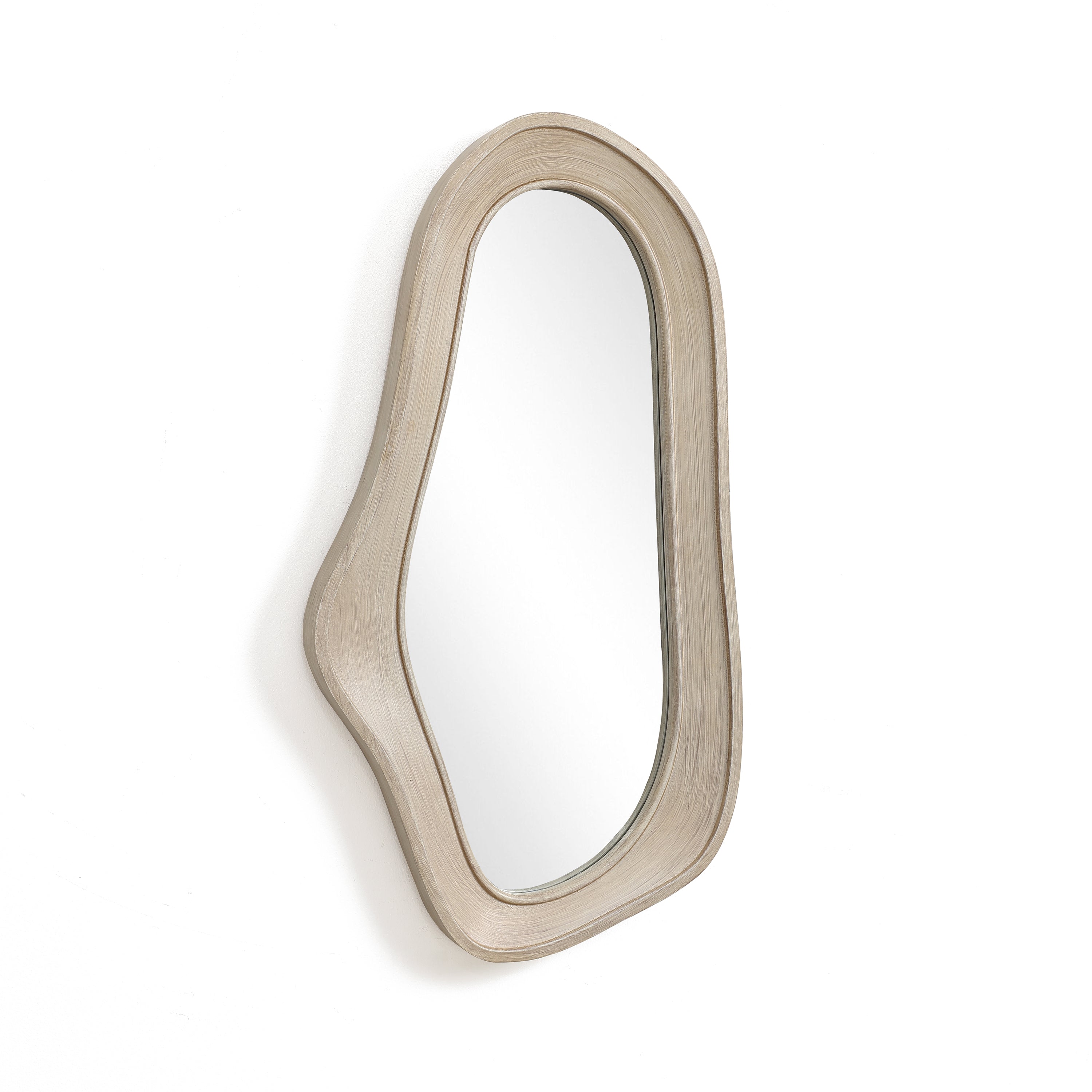 Organischer Holz-Wandspiegel – Moderner Deko-Spiegel