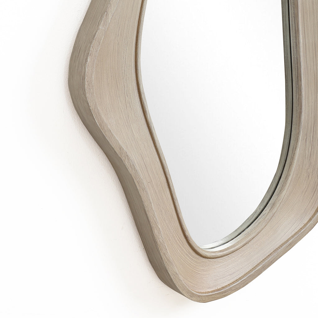 Organischer Holz-Wandspiegel – Moderner Deko-Spiegel