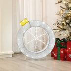 Weiße LED-Schneeflocke im Ring-Design – Leuchtende Weihnachtsdeko für Innen und Außen