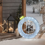 Weiße LED-Schneeflocke im Ring-Design – Leuchtende Weihnachtsdeko für Innen und Außen