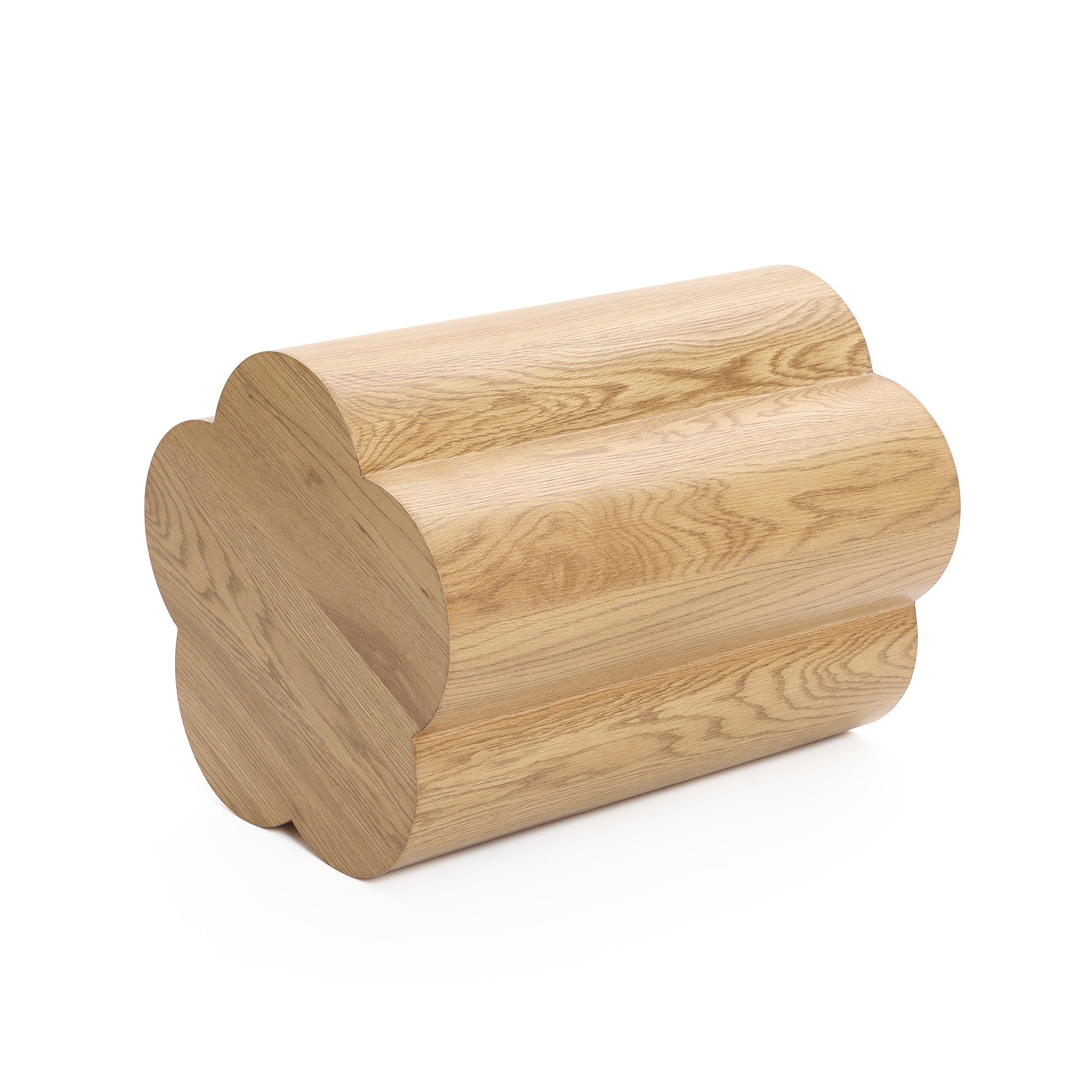 Beistelltisch in Baumstamm-Optik mit Blütenform – Holzmaserung