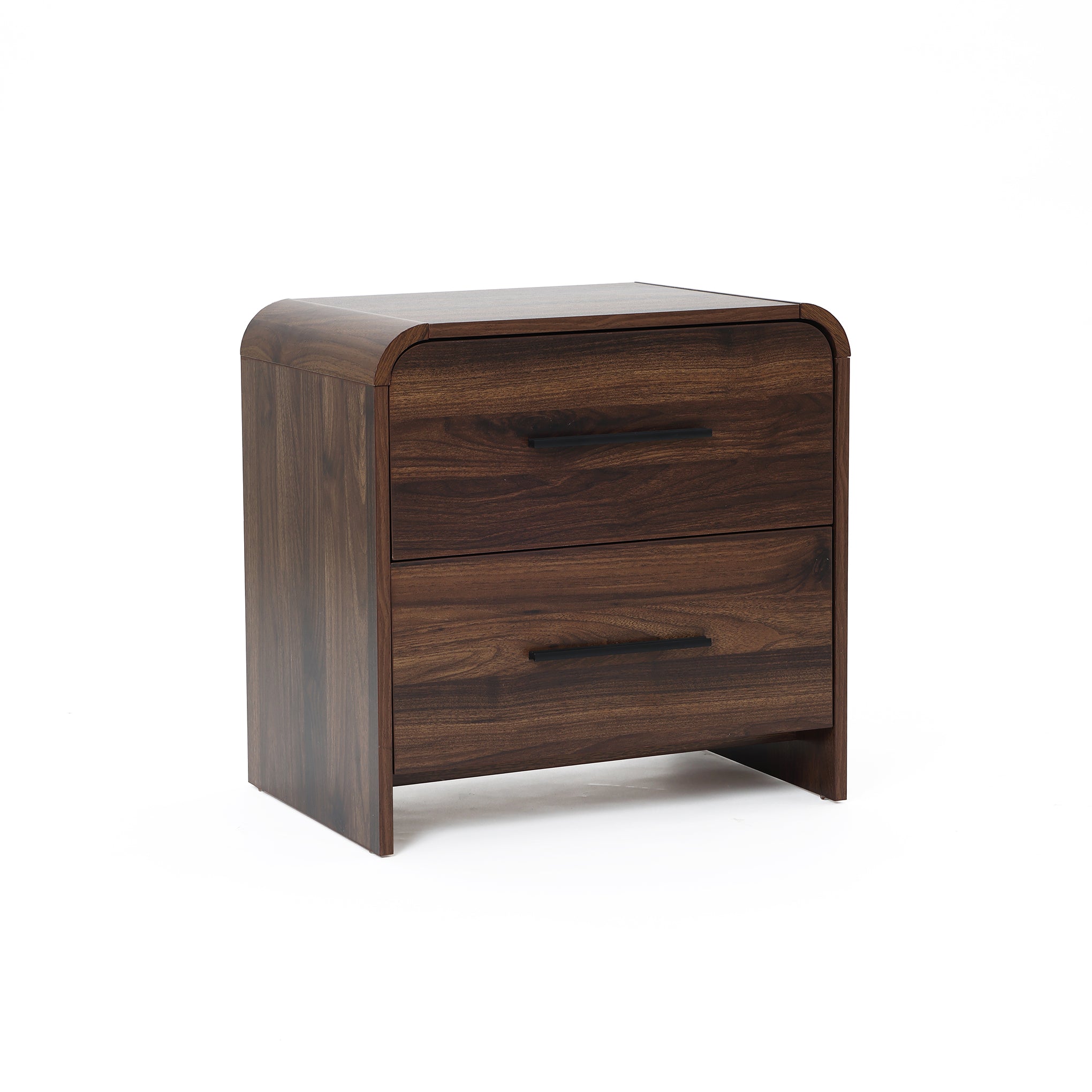 Nachttisch mit 2 Schubladen in Walnussoptik