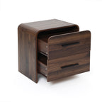 Nachttisch mit 2 Schubladen in Walnussoptik
