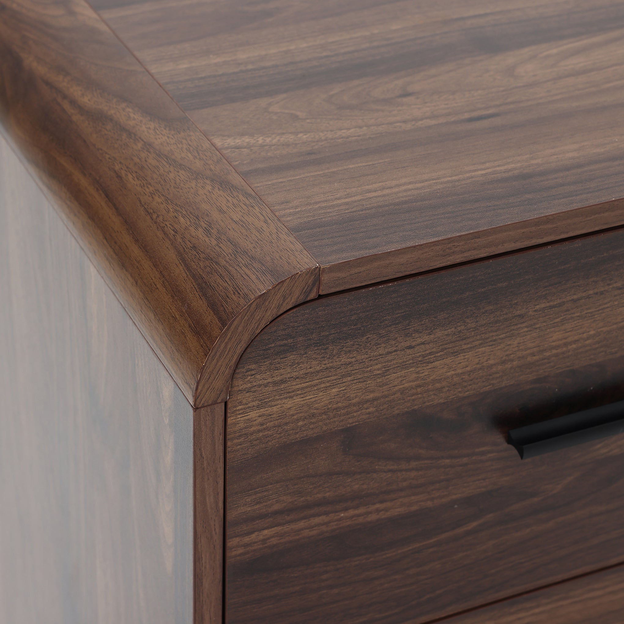 Nachttisch mit 2 Schubladen in Walnussoptik