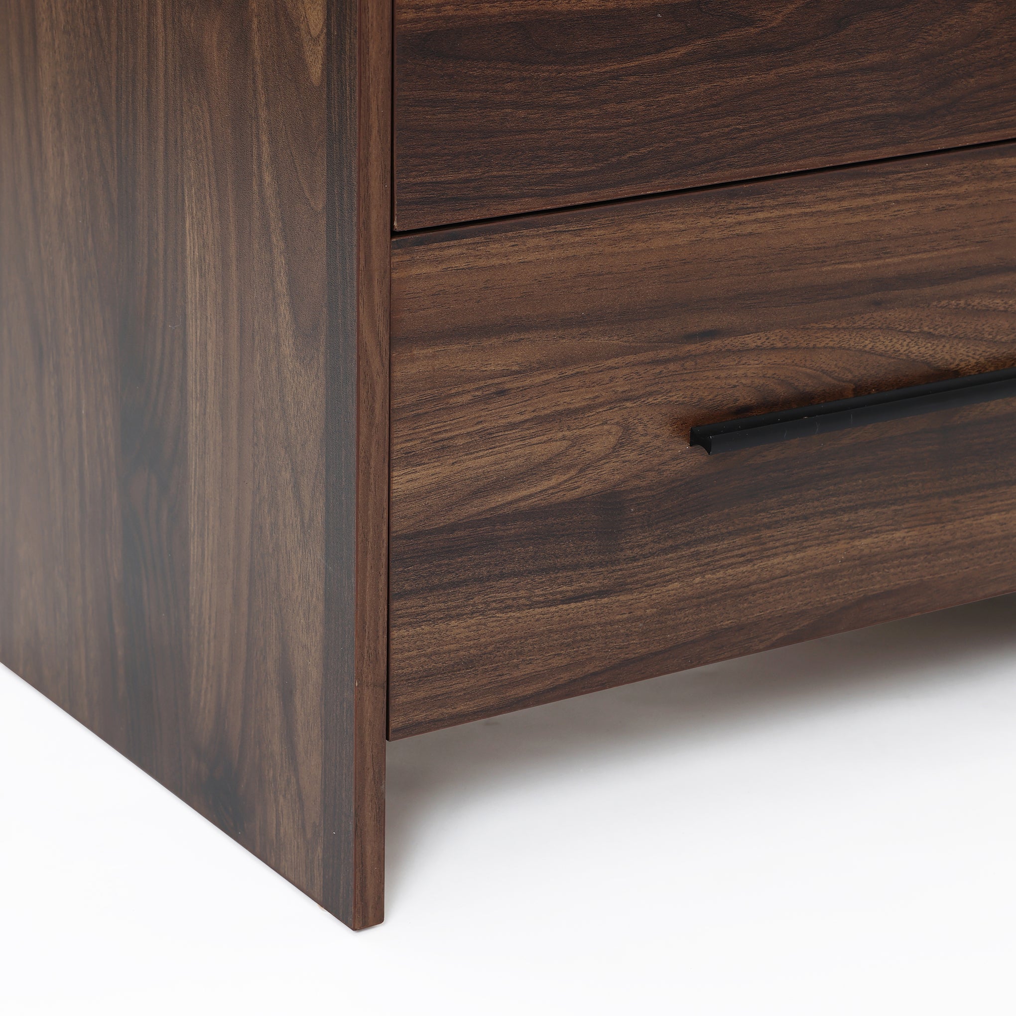 Nachttisch mit 2 Schubladen in Walnussoptik