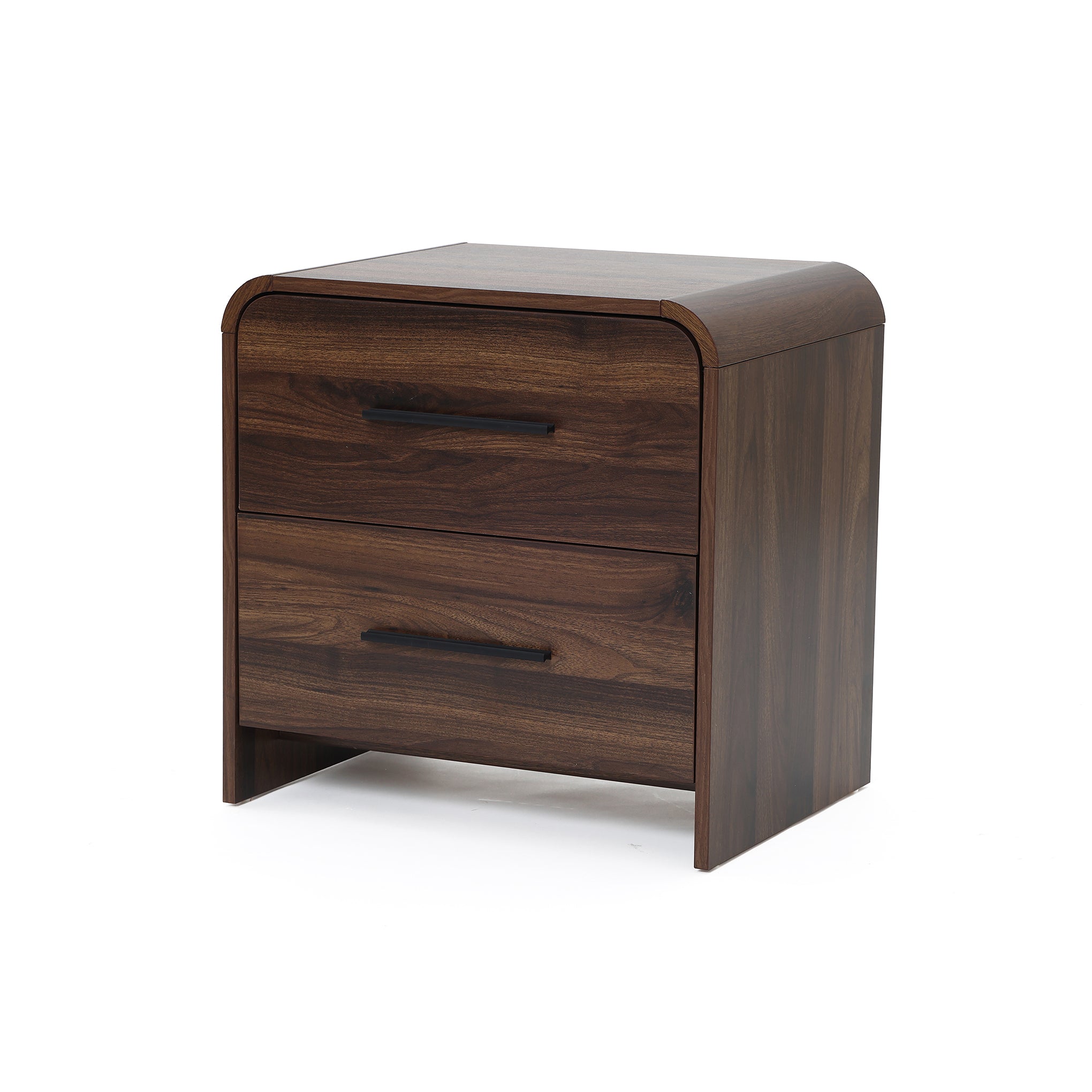 Nachttisch mit 2 Schubladen in Walnussoptik