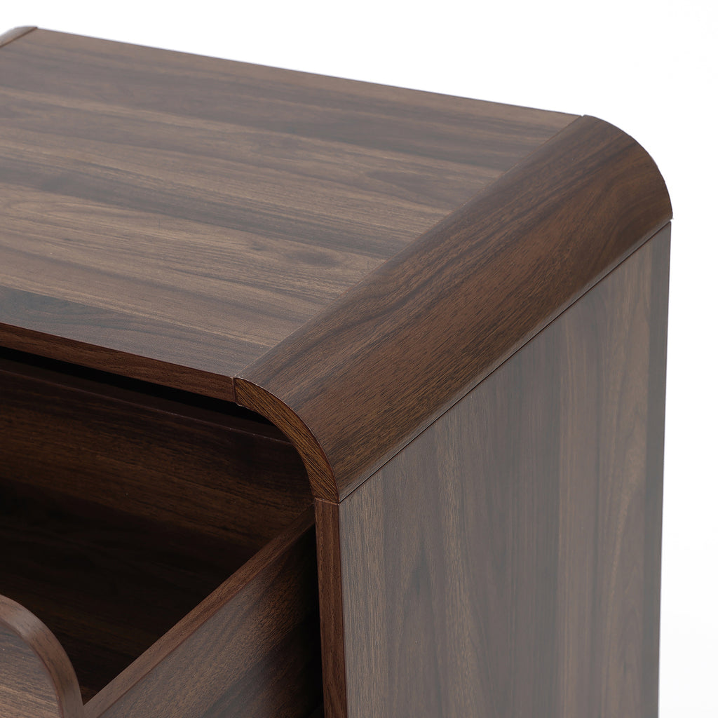 Nachttisch mit 2 Schubladen in Walnussoptik