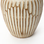 Handgefertigt Boho-Vintage Keramikvase, bauchige Form