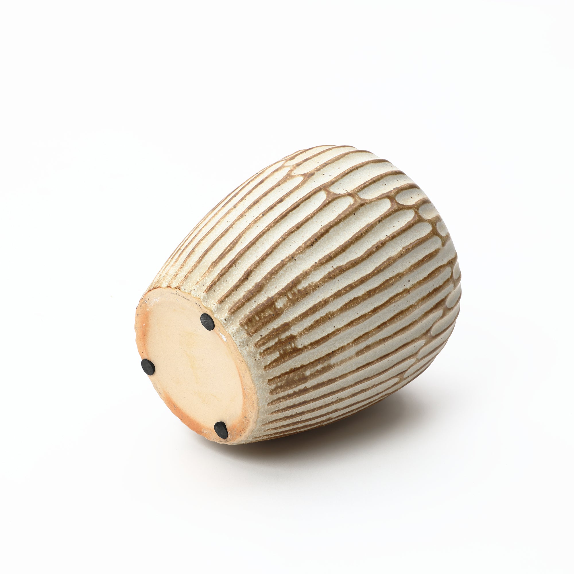 Handgefertigt Boho-Vintage Keramikvase, bauchige Form