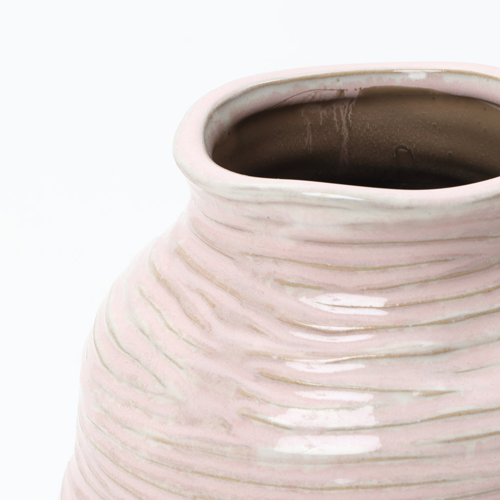Handgemachte Keramikvase in Rosé – Modernes Design