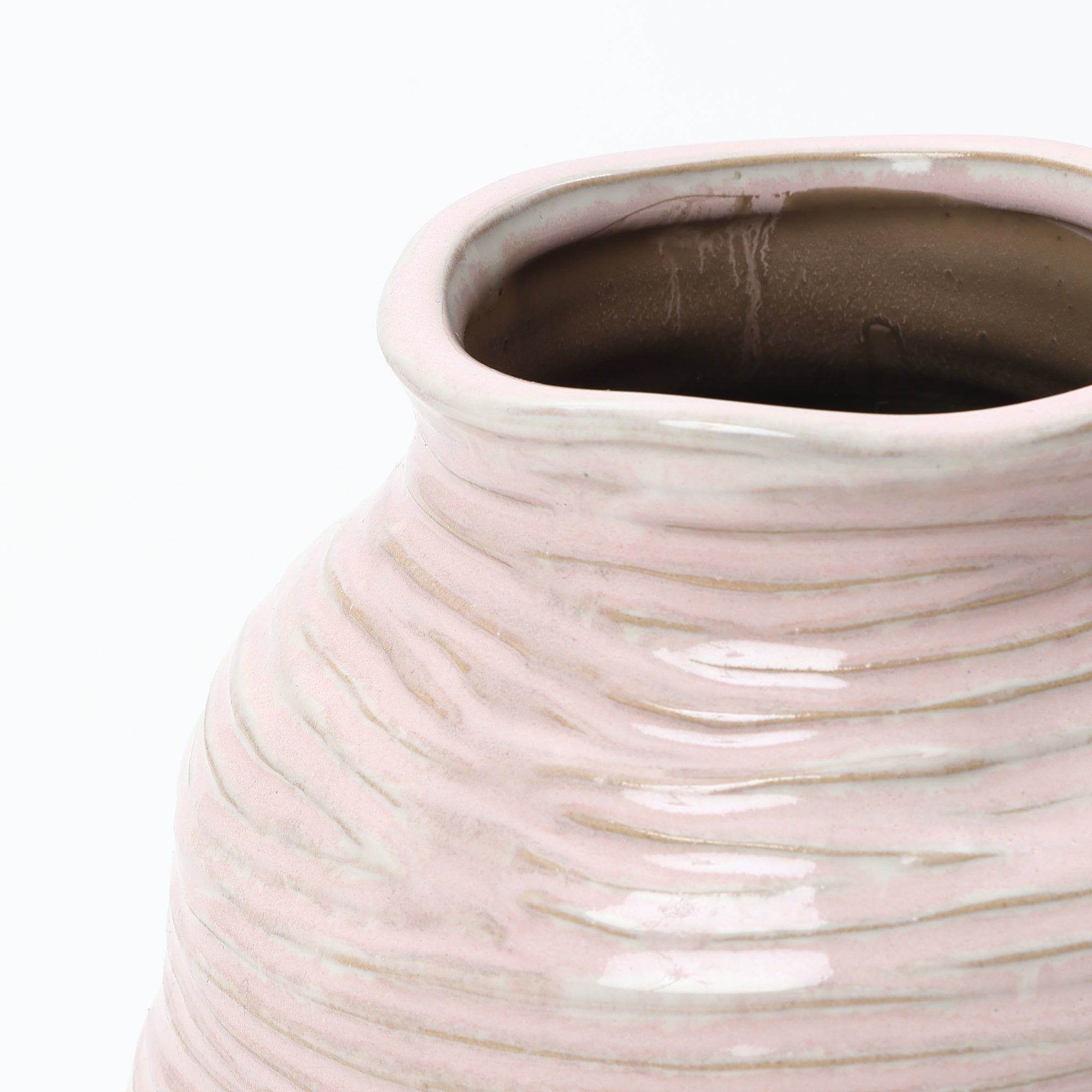 Handgemachte Keramikvase in Rosé – Modernes Design