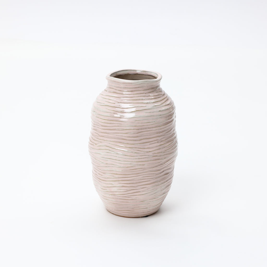 Handgemachte Keramikvase in Rosé – Modernes Design