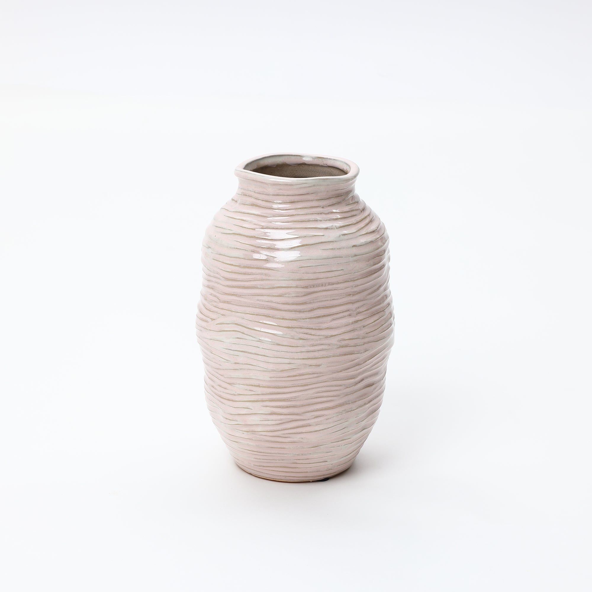 Handgemachte Keramikvase in Rosé – Modernes Design