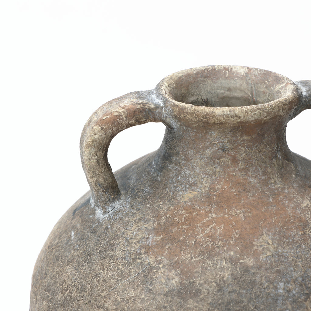 Vintage Terrakotta-Vase mit Doppelhenkeln – 30 cm