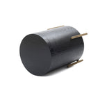 Runder Beistelltisch mit Stauraum, Schwarz Holzoptik und Gold Metallgestell