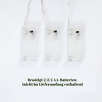 3er-Set LED-Geschenkboxen – Weihnachtsdeko in Weiß mit roten Schleifen