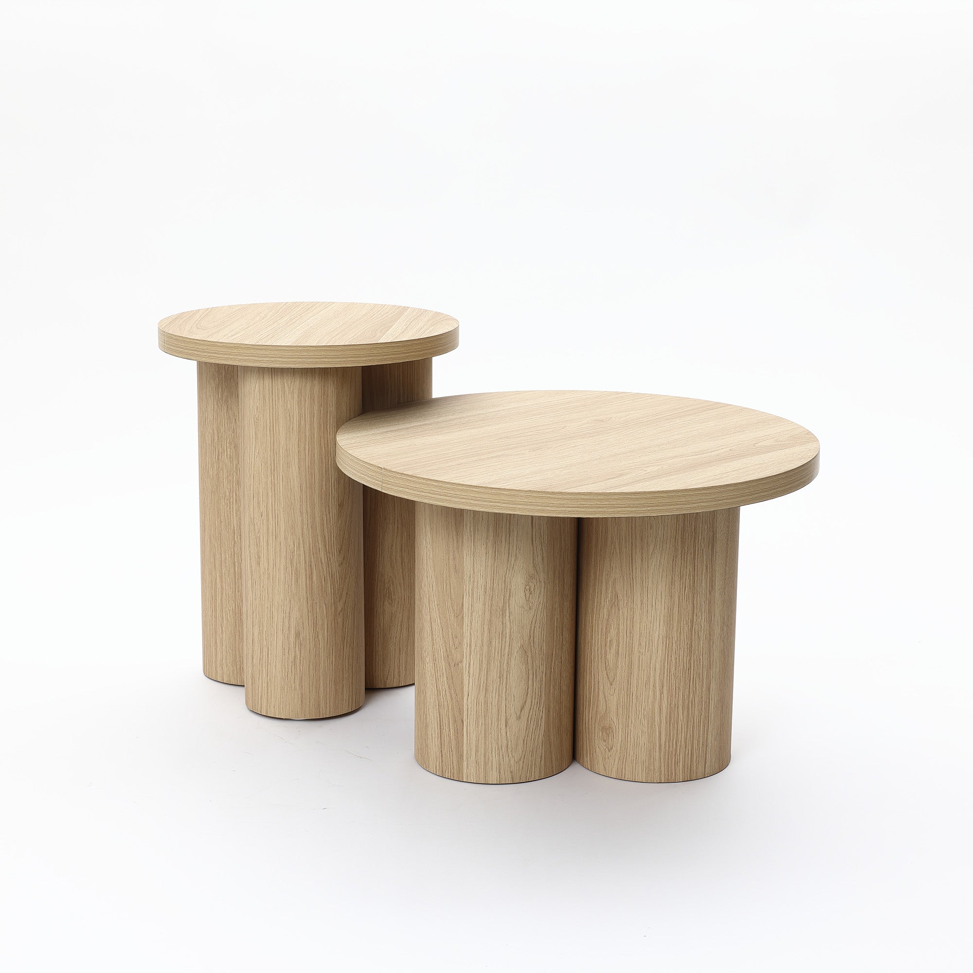 Moderner runder Couchtisch aus Holz – Naturholz Kaffeetisch für Wohnzimmer