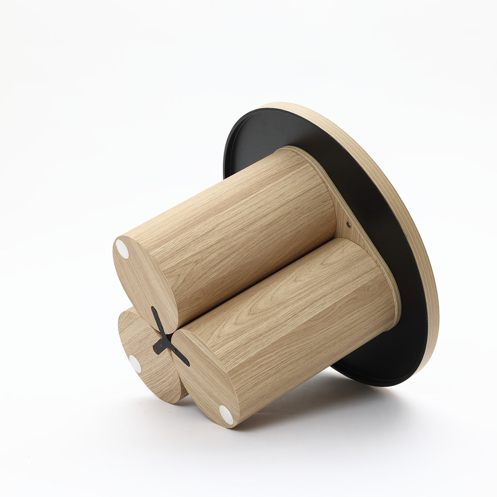 Moderner runder Couchtisch aus Holz – Naturholz Kaffeetisch für Wohnzimmer